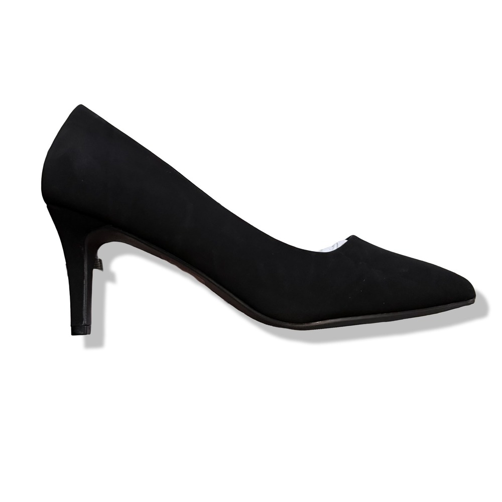 NIB Dream Pairs Women Black Nubuck Pointed Toe Stiletto Heel Pumps Shoes Sz 9 - Picture 5 of 14